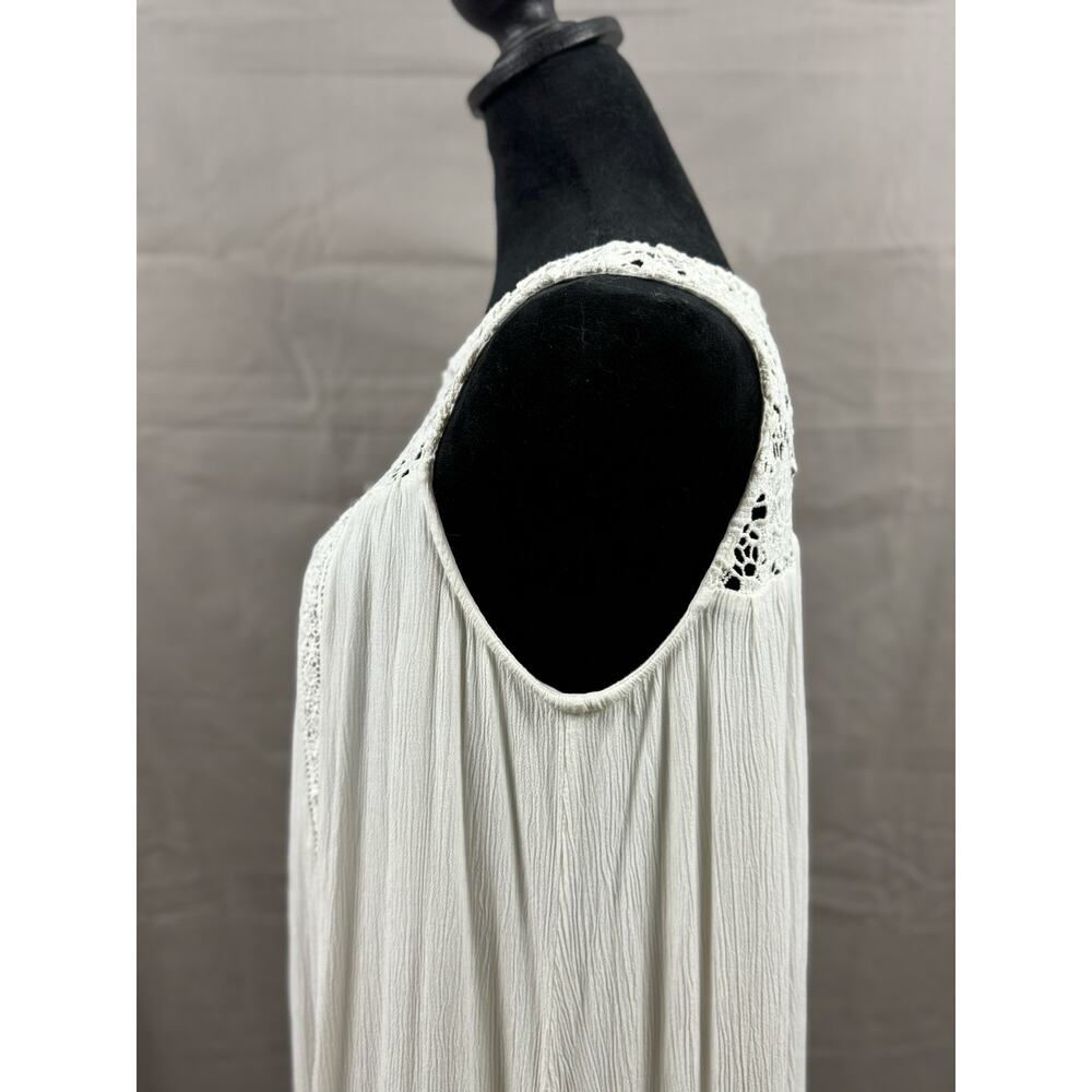 Old Navy White Midi Dress with Lace Neck, Size M - Picture 5 of 8